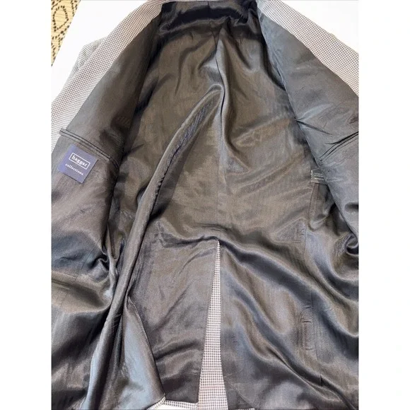 2 Haggar Sport Coat Jacket Mens 40S Houndstooth Patern Black Tan 40 Short Blazer - Picture 5 of 10